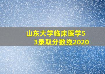 山东大学临床医学5 3录取分数线2020